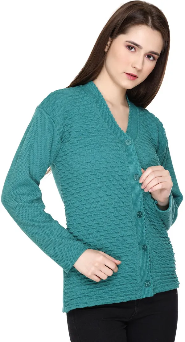 Light_Blue_Acrylic_Blend_Regular_Casual_Sweater_For_Women