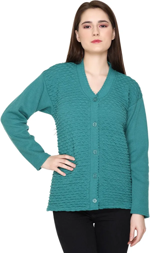 Light_Blue_Acrylic_Blend_Regular_Casual_Sweater_For_Women