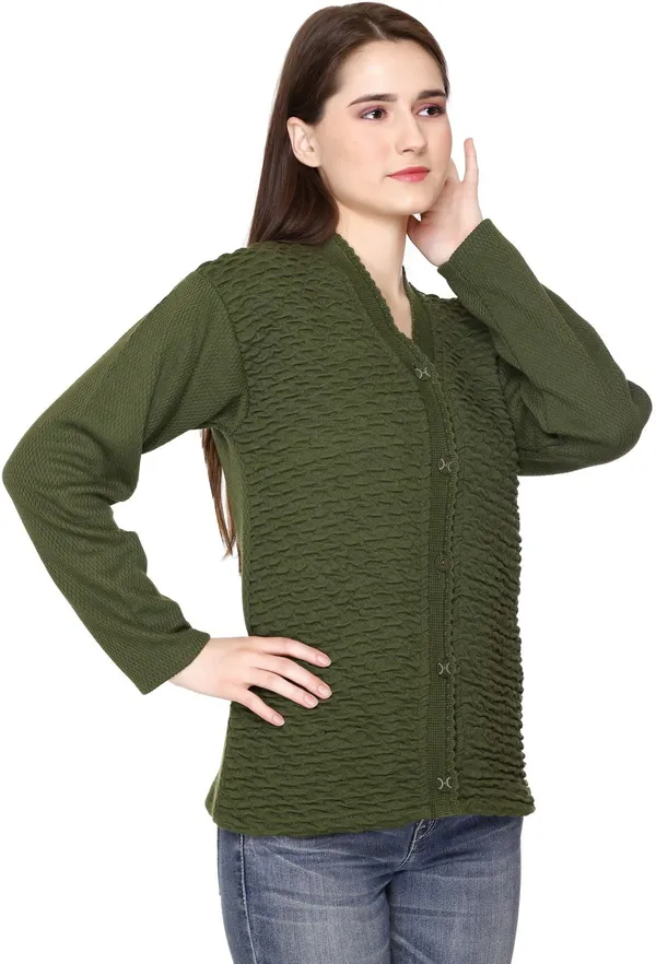 Dark_Green_Acrylic_Blend_Regular_Casual_Sweater_For_Women