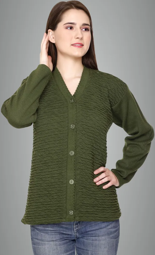 Dark_Green_Acrylic_Blend_Regular_Casual_Sweater_For_Women