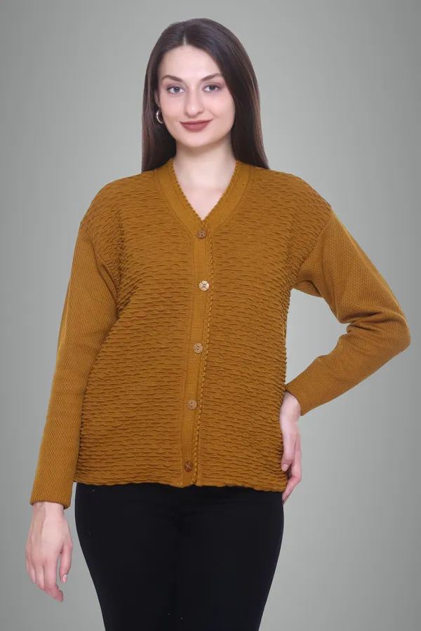Brown_Cotton_Blend_Regular_Casual_Sweater_For_Women