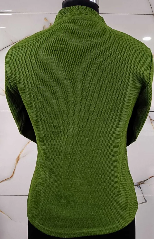 Dark_Green_Cotton_Blend_Regular_Casual_Sweater_For_Women