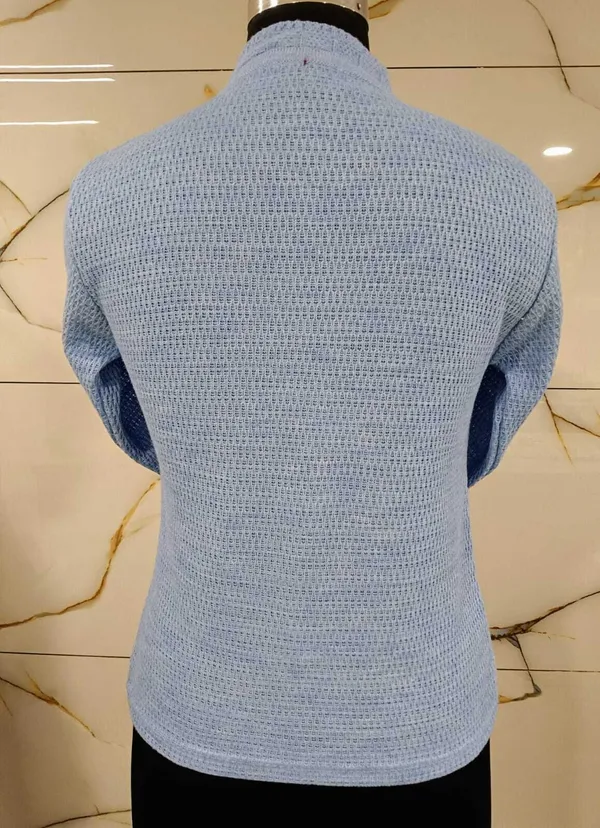 Light_Blue_Cotton_Blend_Regular_Casual_Sweater_For_Women
