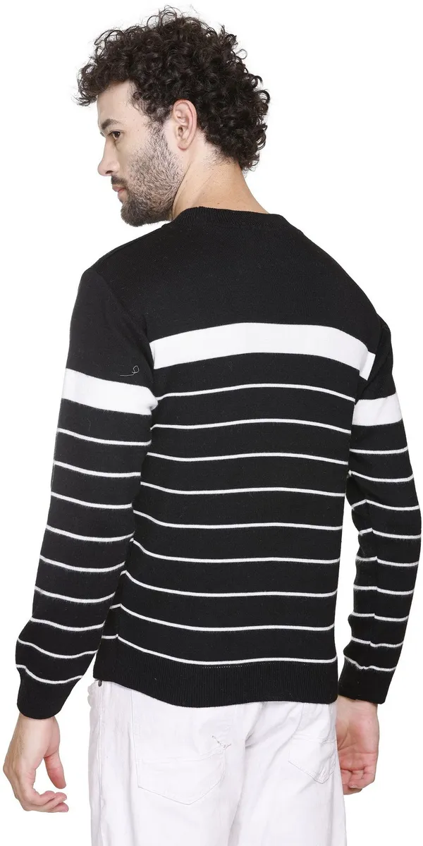 Black_&_White_Wool_Blend_Regular_Casual_Sweater_For_Men