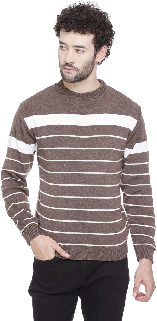 Brown_Wool_Blend_Regular_Casual_Sweater_For_Men