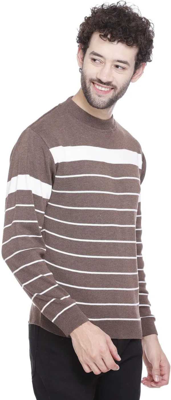 Brown_Wool_Blend_Regular_Casual_Sweater_For_Men