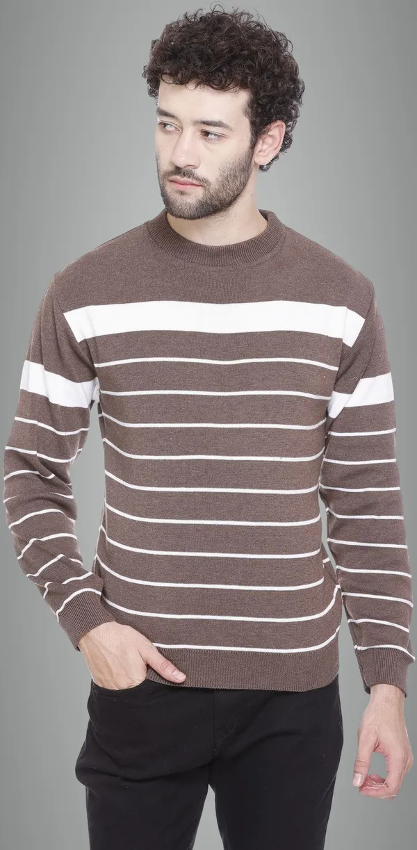 Brown_Wool_Blend_Regular_Casual_Sweater_For_Men