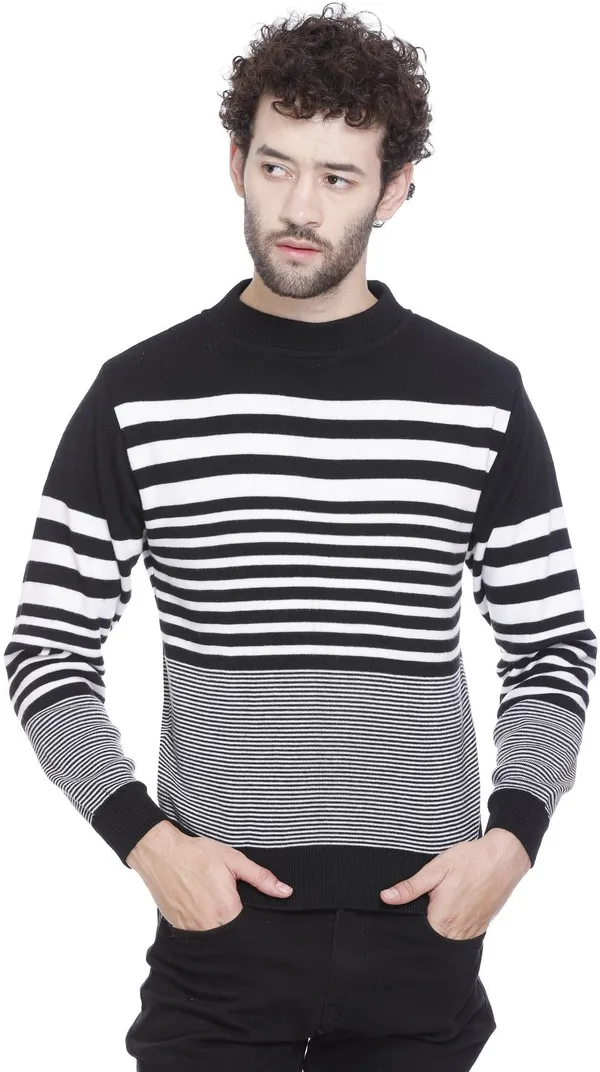 Multicolor_Wool_Blend_Regular_Casual_Sweater_For_Men