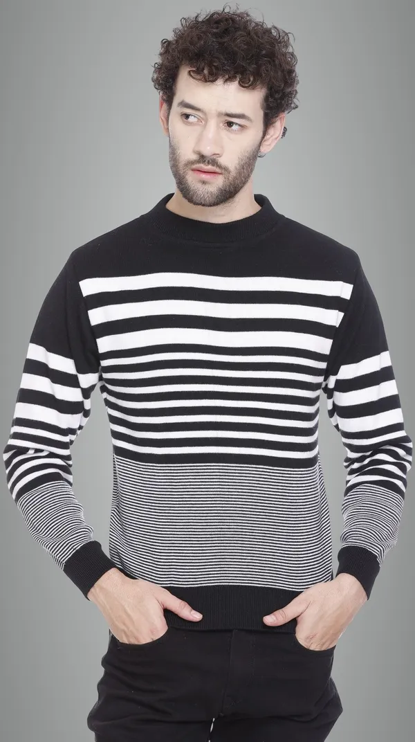 Multicolor_Wool_Blend_Regular_Casual_Sweater_For_Men