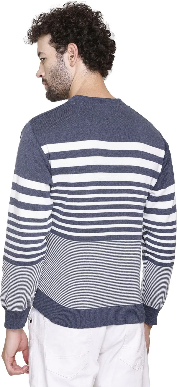 Blue_&_White_Wool_Blend_Regular_Casual_Sweater_For_Men