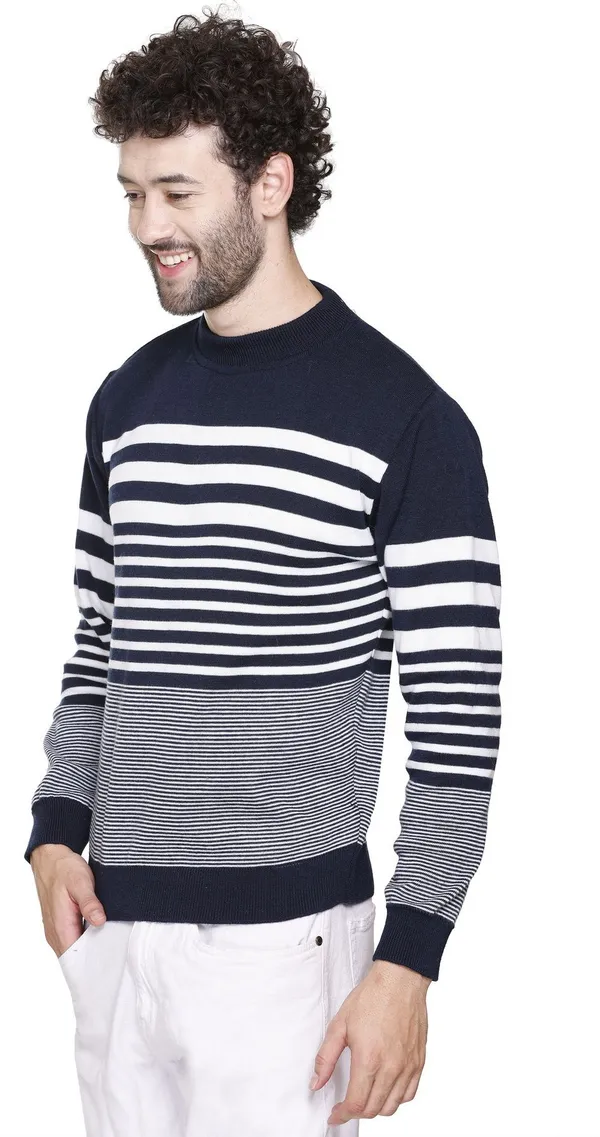 Blue_Wool_Blend_Regular_Casual_Sweater_For_Men