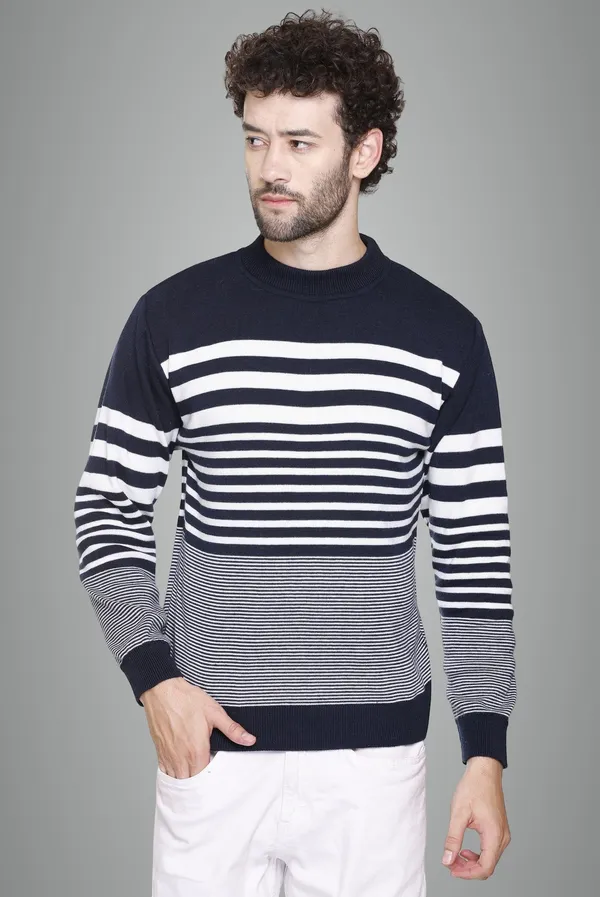 Blue_Wool_Blend_Regular_Casual_Sweater_For_Men
