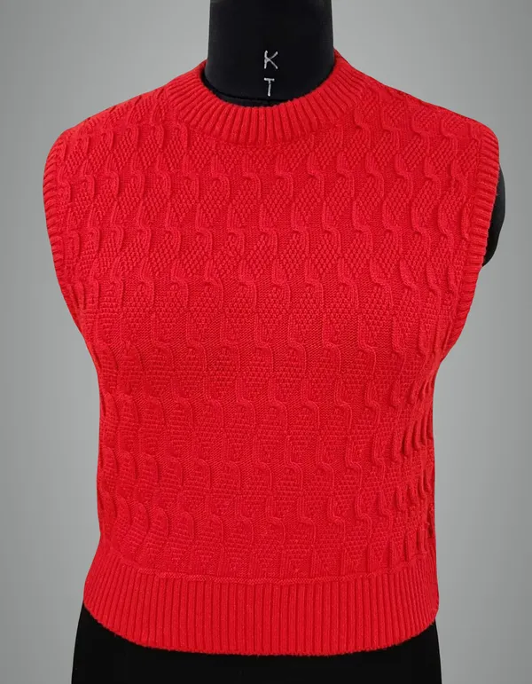 Red_Cotton_Blend_Regular_Casual_Sweater_For_Women