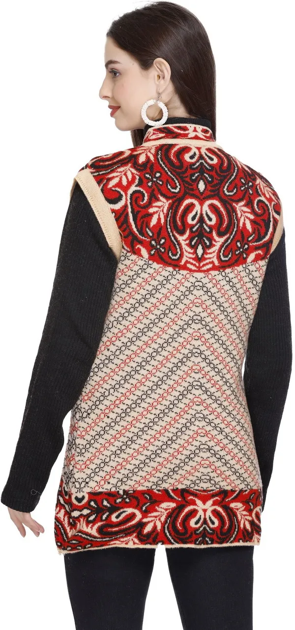 Beige_Wool_Blend_Regular_Casual_Sweater_For_Women