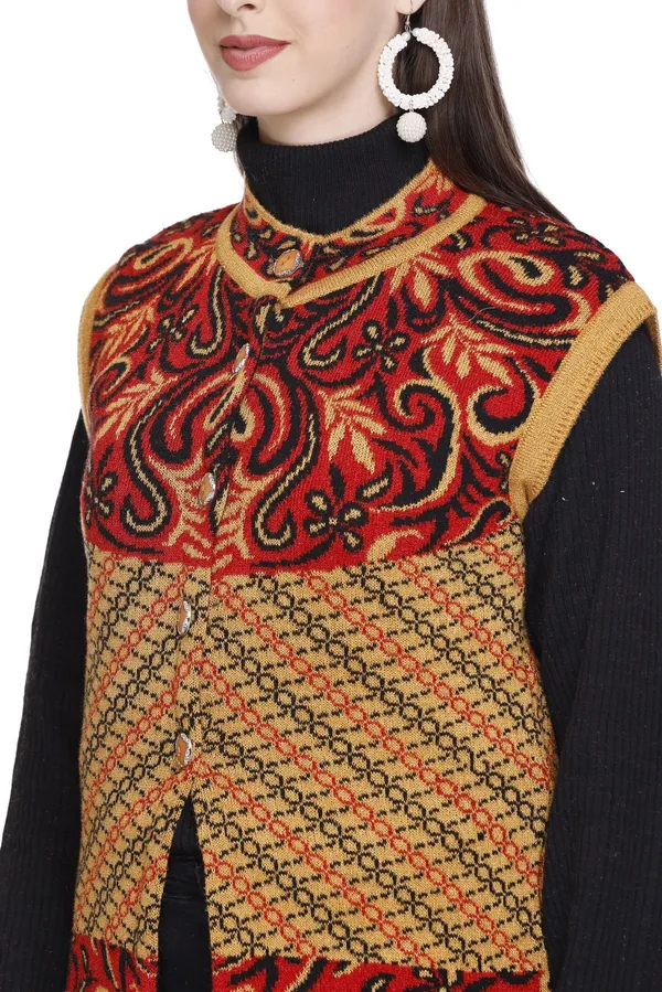 Brown_Wool_Blend_Regular_Casual_Sweater_For_Women