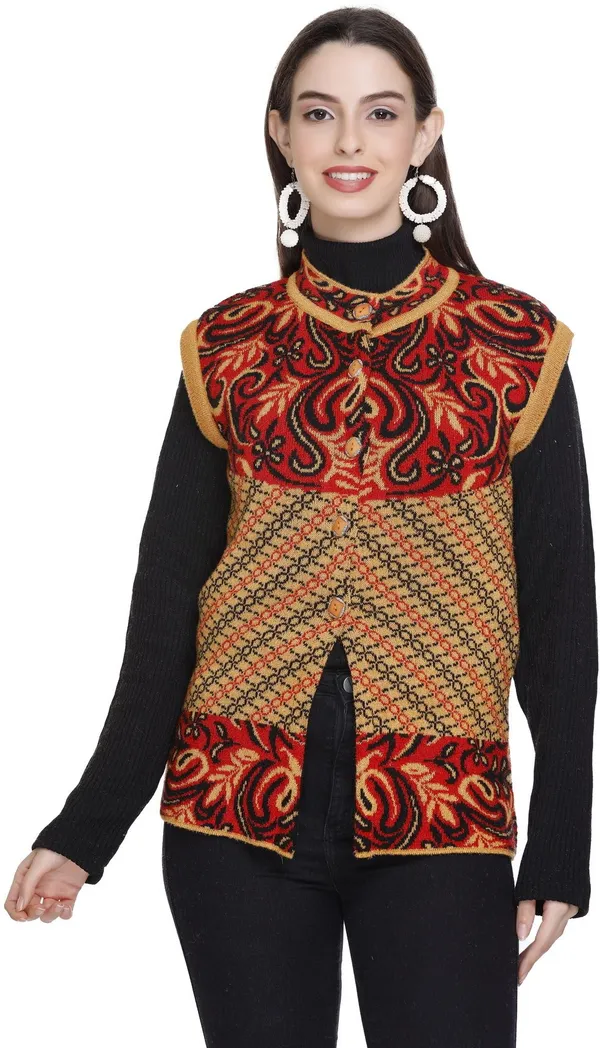 Brown_Wool_Blend_Regular_Casual_Sweater_For_Women