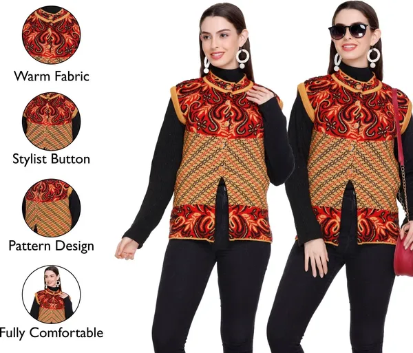 Brown_Wool_Blend_Regular_Casual_Sweater_For_Women