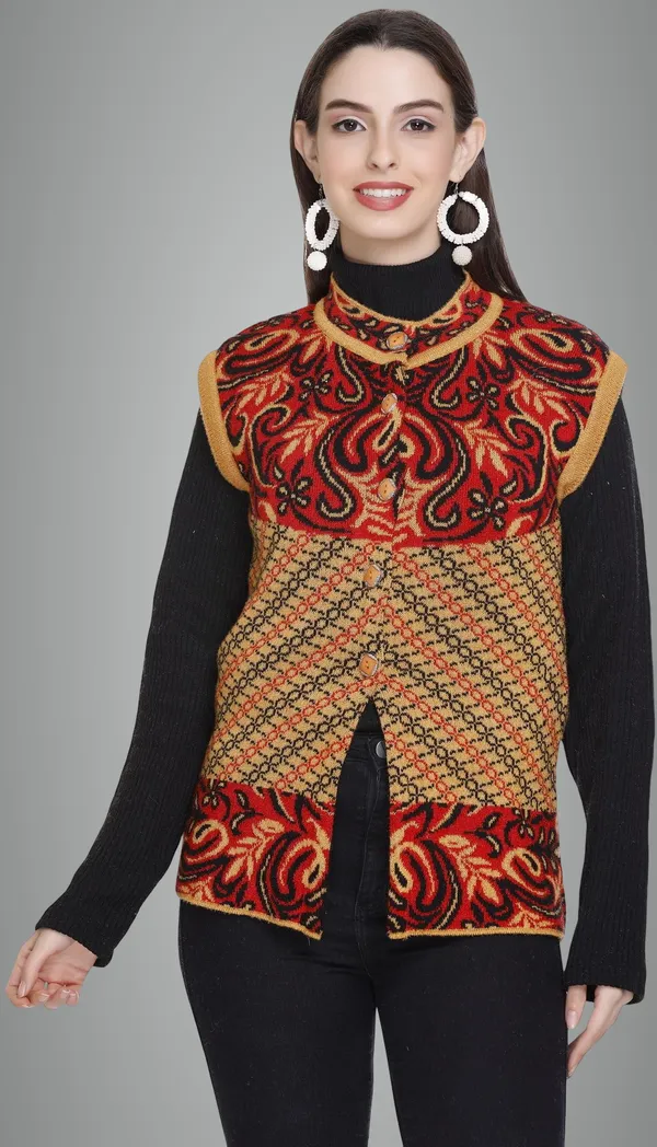 Brown_Wool_Blend_Regular_Casual_Sweater_For_Women