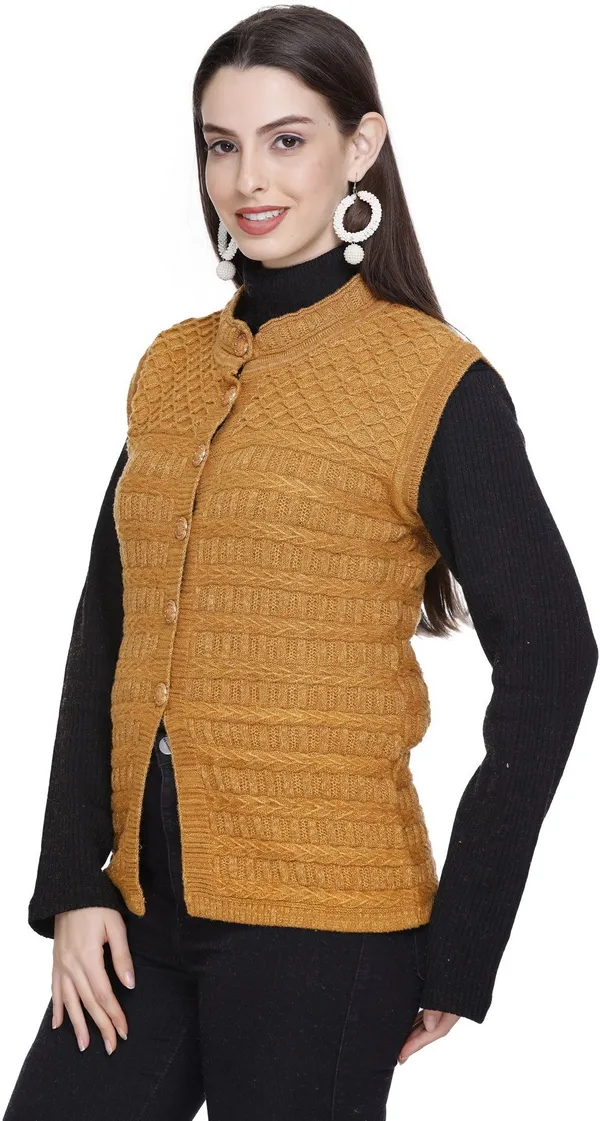 Brown_Wool_Blend_Regular_Casual_Sweater_For_Women