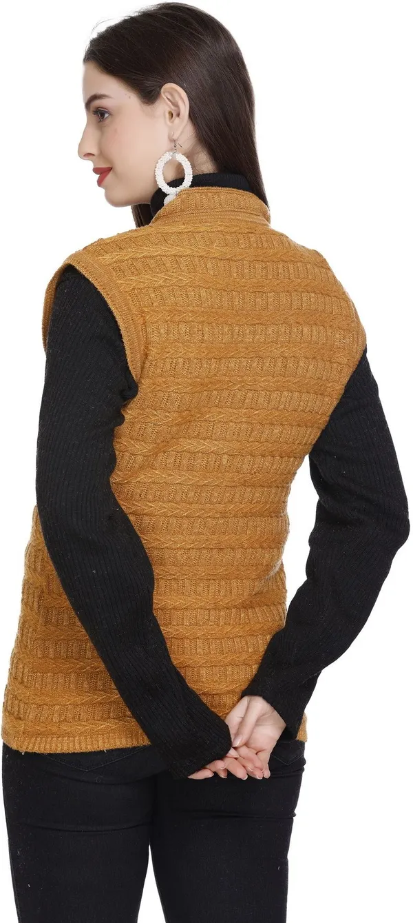 Brown_Wool_Blend_Regular_Casual_Sweater_For_Women