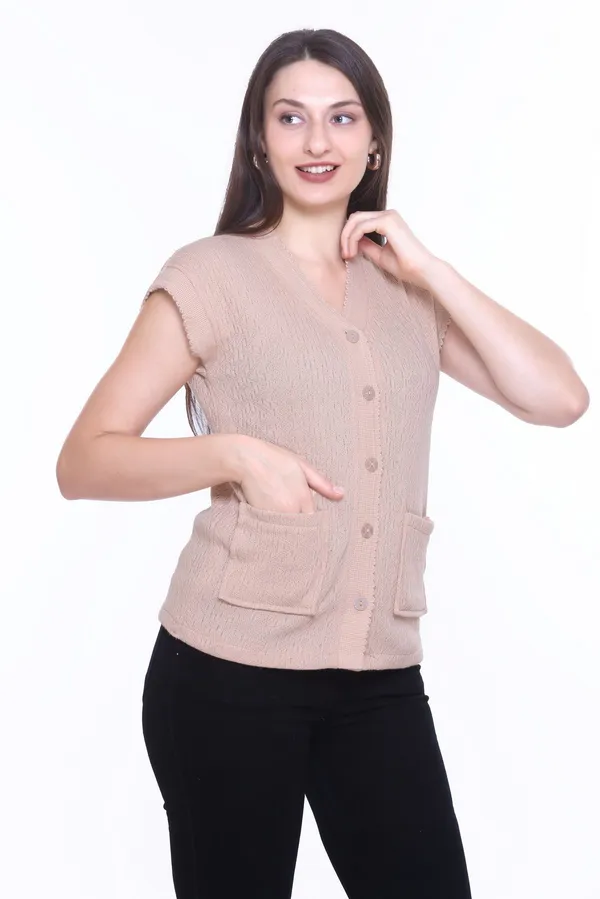 Beige_Cotton_Blend_Regular_Casual_Sweater_For_Women