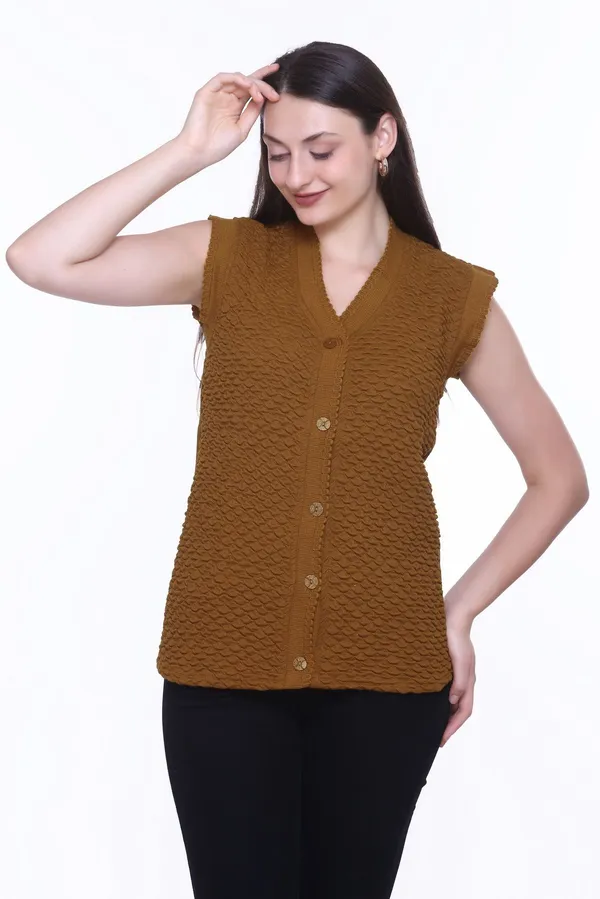 Brown_Cotton_Blend_Regular_Casual_Sweater_For_Women