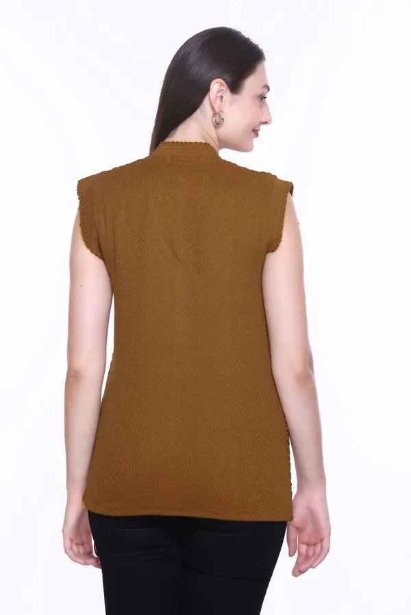 Brown_Cotton_Blend_Regular_Casual_Sweater_For_Women