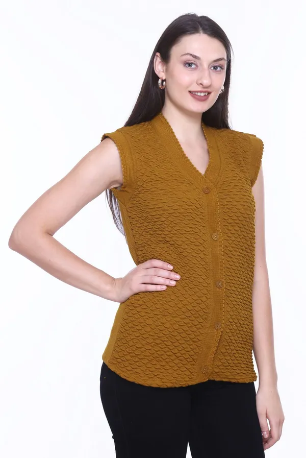 Gold_Cotton_Blend_Regular_Casual_Sweater_For_Women