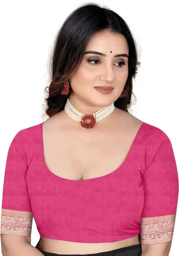 Pink_Silk_Blend_Self_Design_Banarasi_Saree_For_Women