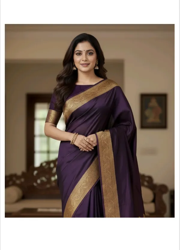Purple_Satin_Silk_Saree_For_Women