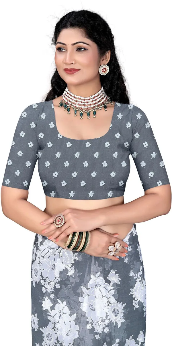Grey_Georgette_Printed_Daily_Wear_Saree_For_Women