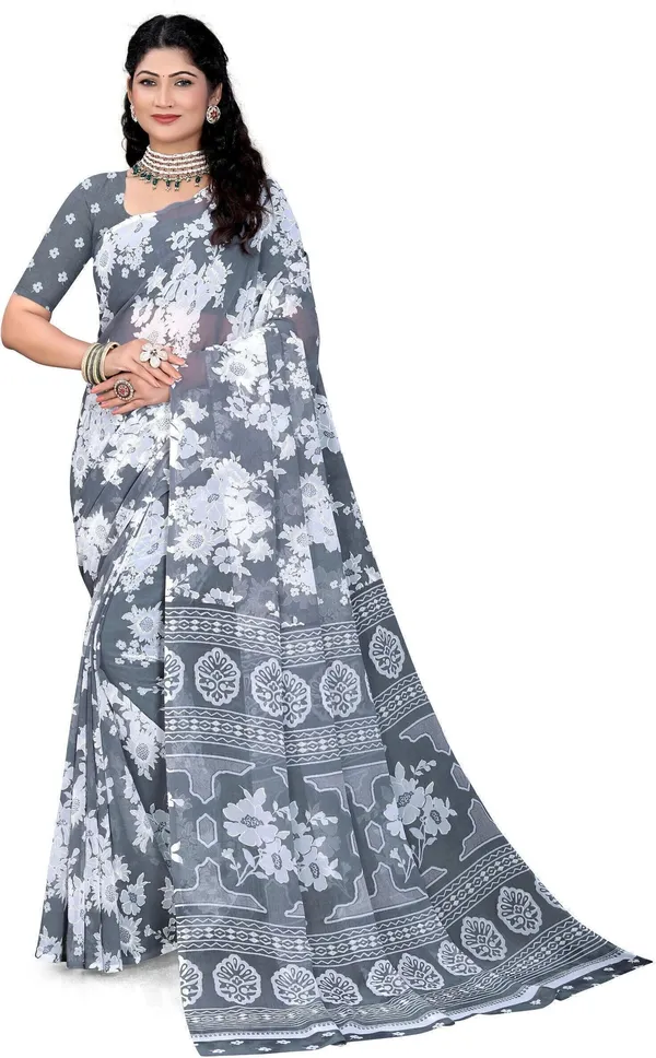 Grey_Georgette_Printed_Daily_Wear_Saree_For_Women