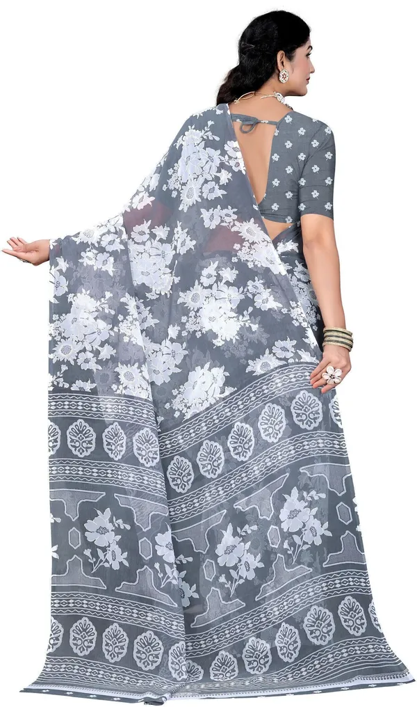 Grey_Georgette_Printed_Daily_Wear_Saree_For_Women