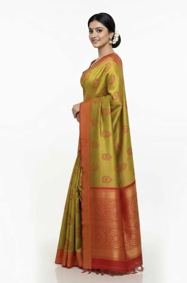 Green_Jacquard_Printed_Kota_Doria_Saree_For_Women