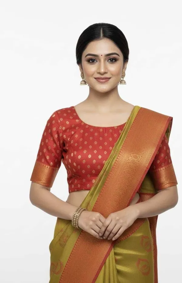 Green_Jacquard_Printed_Kota_Doria_Saree_For_Women