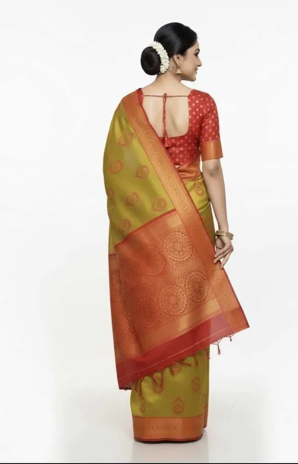 Green_Jacquard_Printed_Kota_Doria_Saree_For_Women