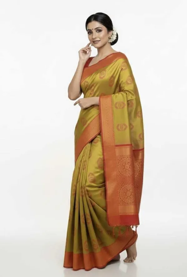 Green_Jacquard_Printed_Kota_Doria_Saree_For_Women