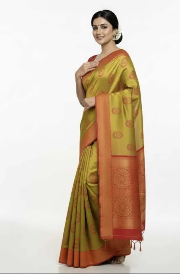 Green_Jacquard_Printed_Kota_Doria_Saree_For_Women
