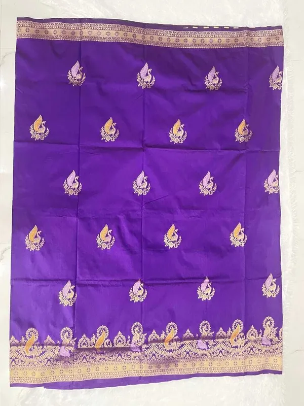 Purple_Silk_Blend_Embroidered_Banarasi_Saree_For_Women