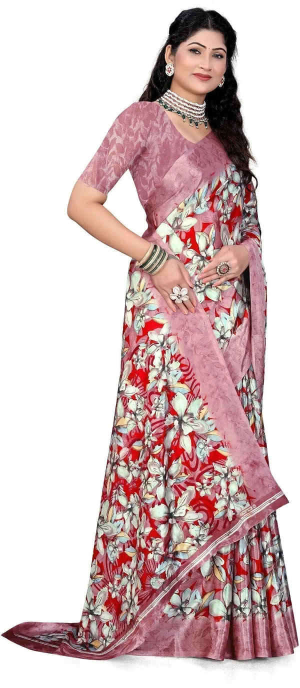 Pink_&_Red_Crepe_Printed_Daily_Wear_Saree_For_Women