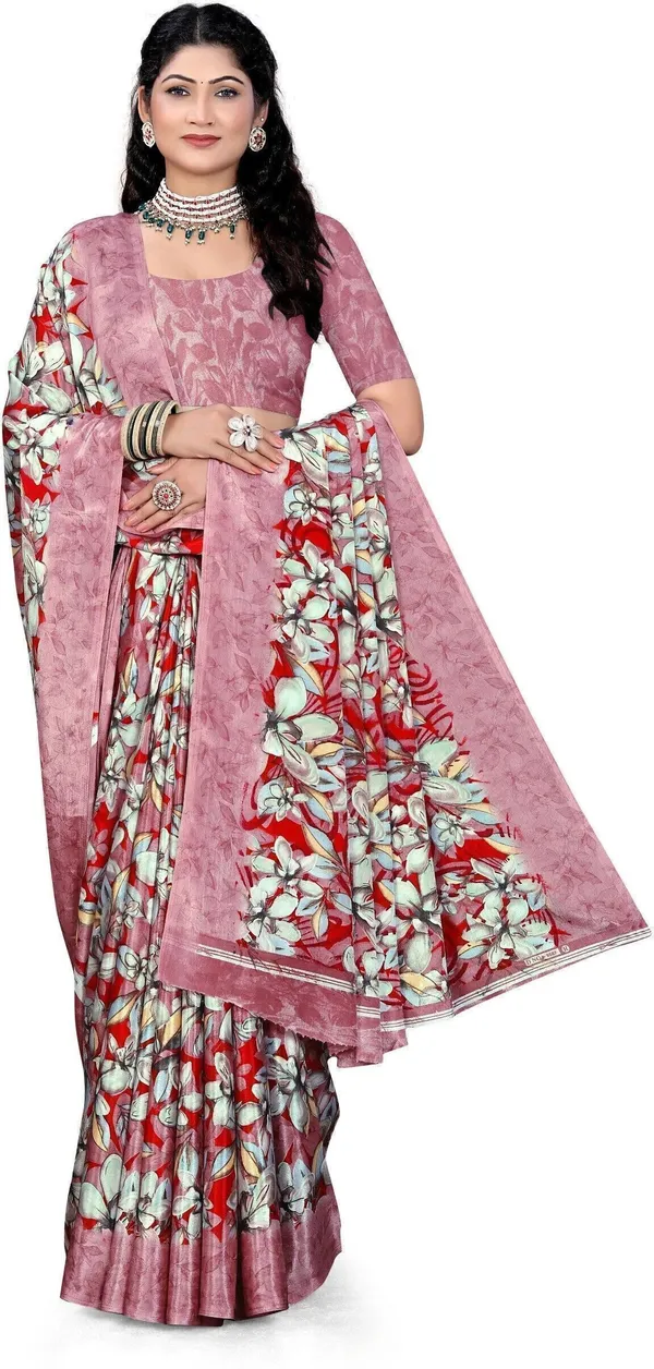 Pink_&_Red_Crepe_Printed_Daily_Wear_Saree_For_Women