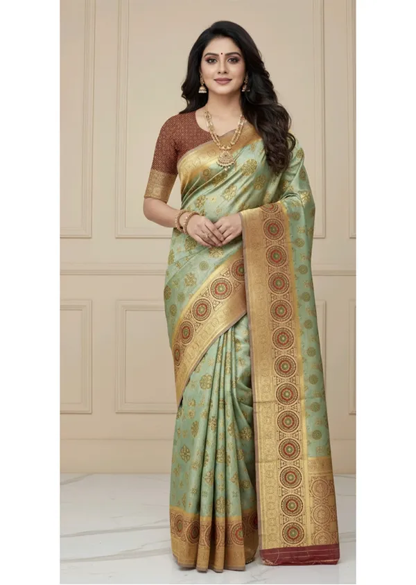 Light_Green_Tissue_Silk_Saree_For_Women