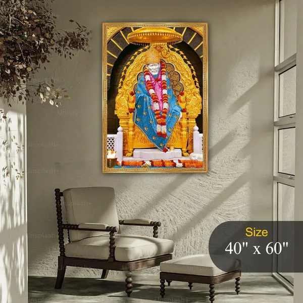 Sai_Baba_Photo_frame_Big_-_Golden