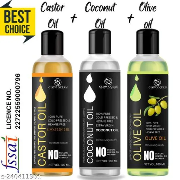 Castor_Olive_Coconut_Oil_Combo-100_%_Pure_Cold-Pressed_Castor_Oil,Olive_Oil,Coconut_Oil-(100_Ml_+_100_Ml_+_100_Ml_)