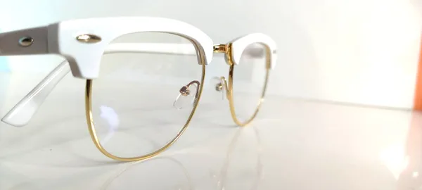 Eyewear_Half_Frame_Semi-Rimless_White/Gold_Clear_Lens_Richkart_Style_Glasses_for_Men_and_Women