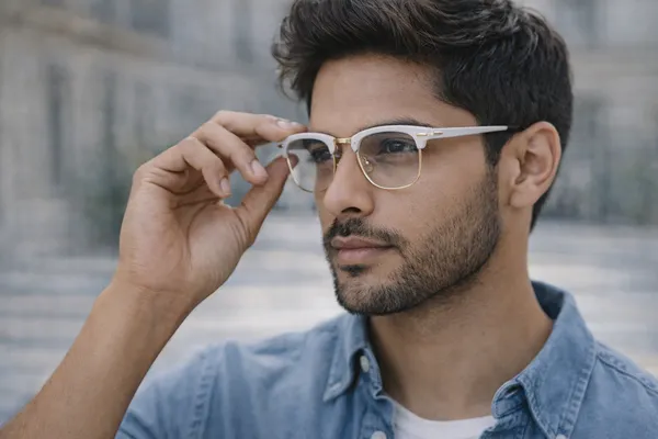 Eyewear_Half_Frame_Semi-Rimless_White/Gold_Clear_Lens_Richkart_Style_Glasses_for_Men_and_Women