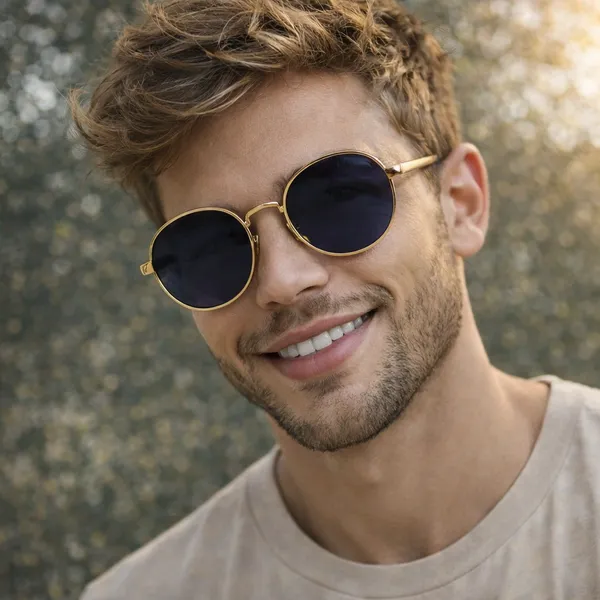 Golden_Oval_Sunglasses_For_Men_&_Women