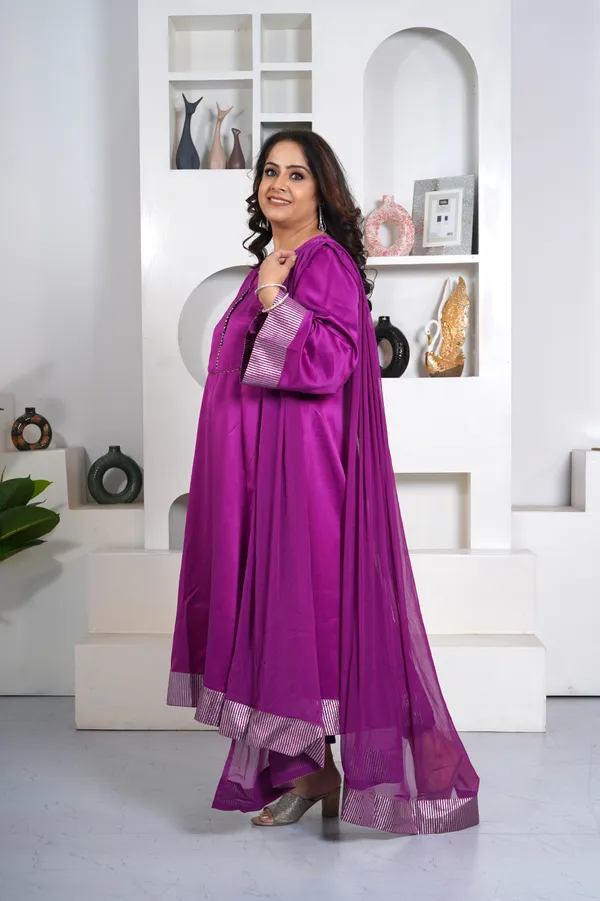 Purple_Rayon_Premium_Long_Dress_With_Dupatta_For_Women_&_Girls