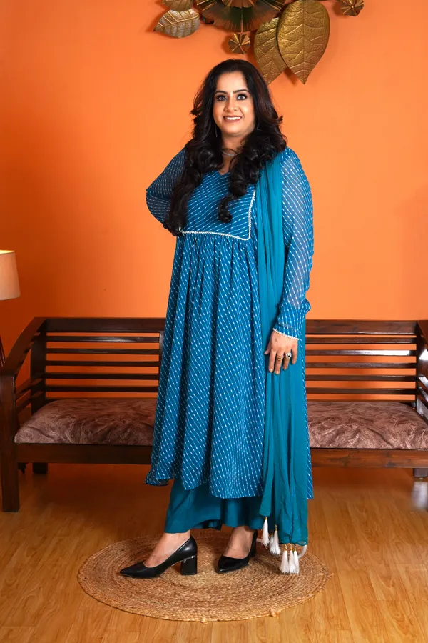 Sky_Blue_Rayon_Premium_Long_Dress_With_Dupatta_For_Women_&_Girls