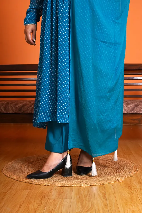 Sky_Blue_Rayon_Premium_Long_Dress_With_Dupatta_For_Women_&_Girls